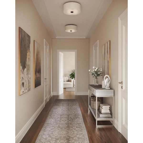 Progress Lighting Inspire LED Flush Mount Ceiling Light 13in Graphite Drum Light