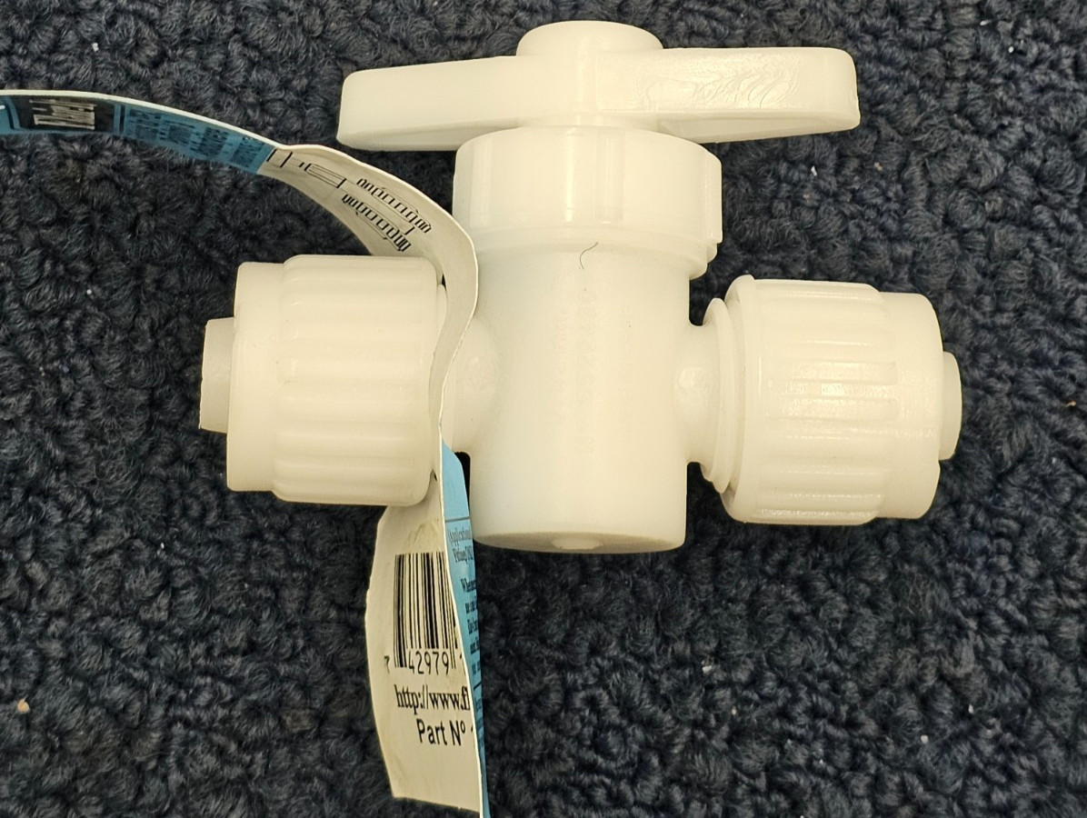 (QTY 2) Flair-it 16880 1/2″ PEX x 1/2″ PEX Plastic White Straight Stop Valve