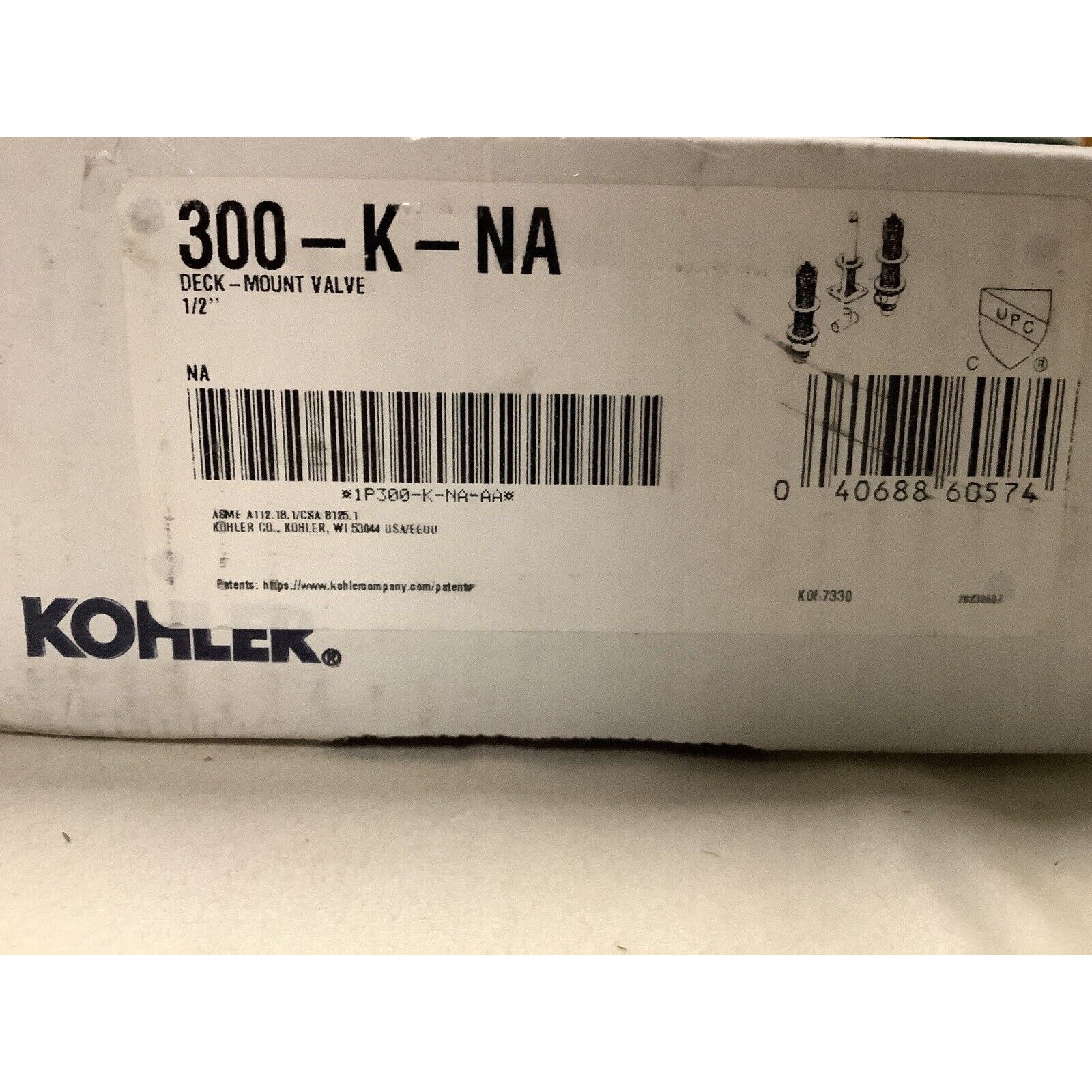 Kohler 300-K-NA 1/2″ High Flow Valve System – No Finish
