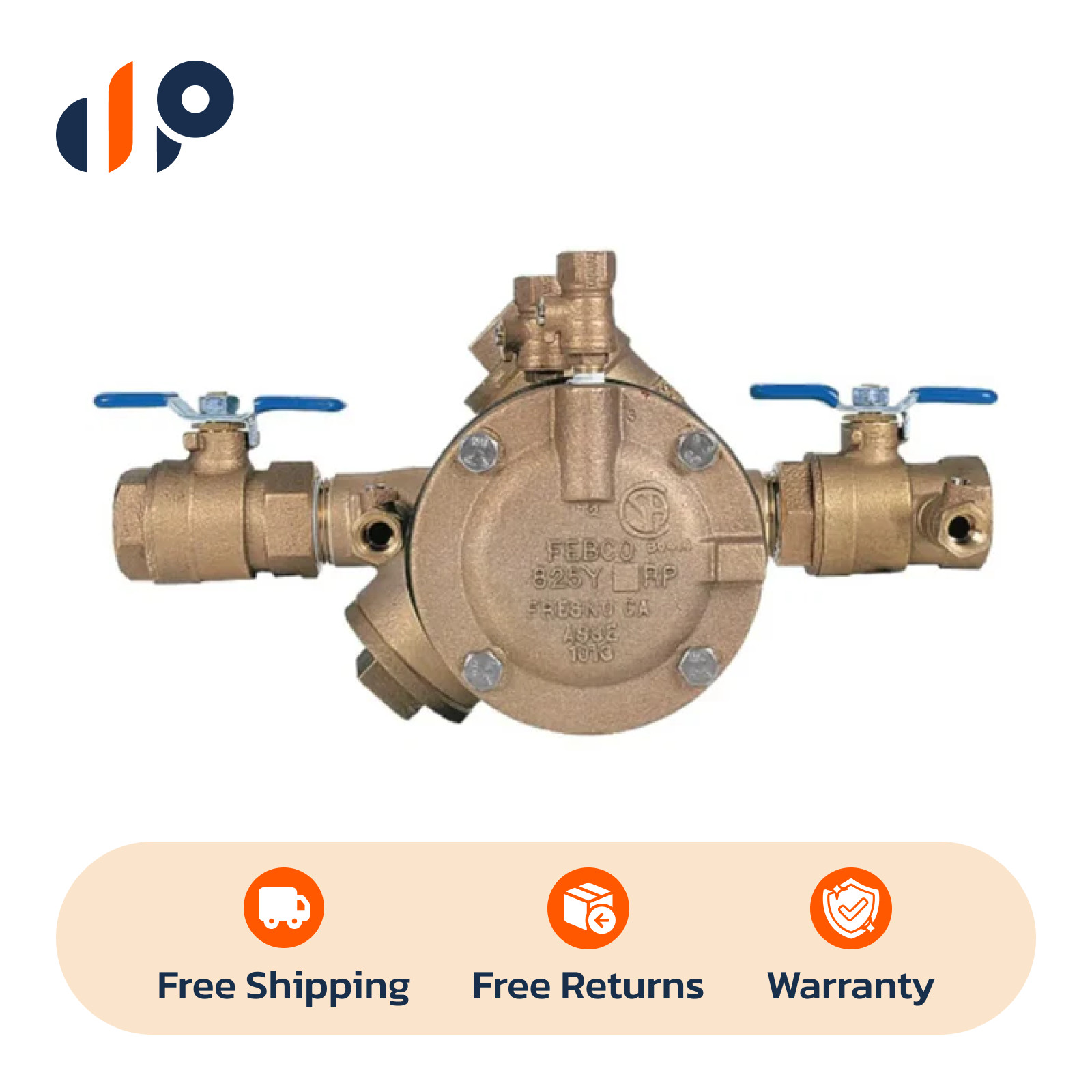 FEBCO 825EBV 825Y 1″ In-Line Reduced Pressure Zone Assembly w/ Ball Valves
