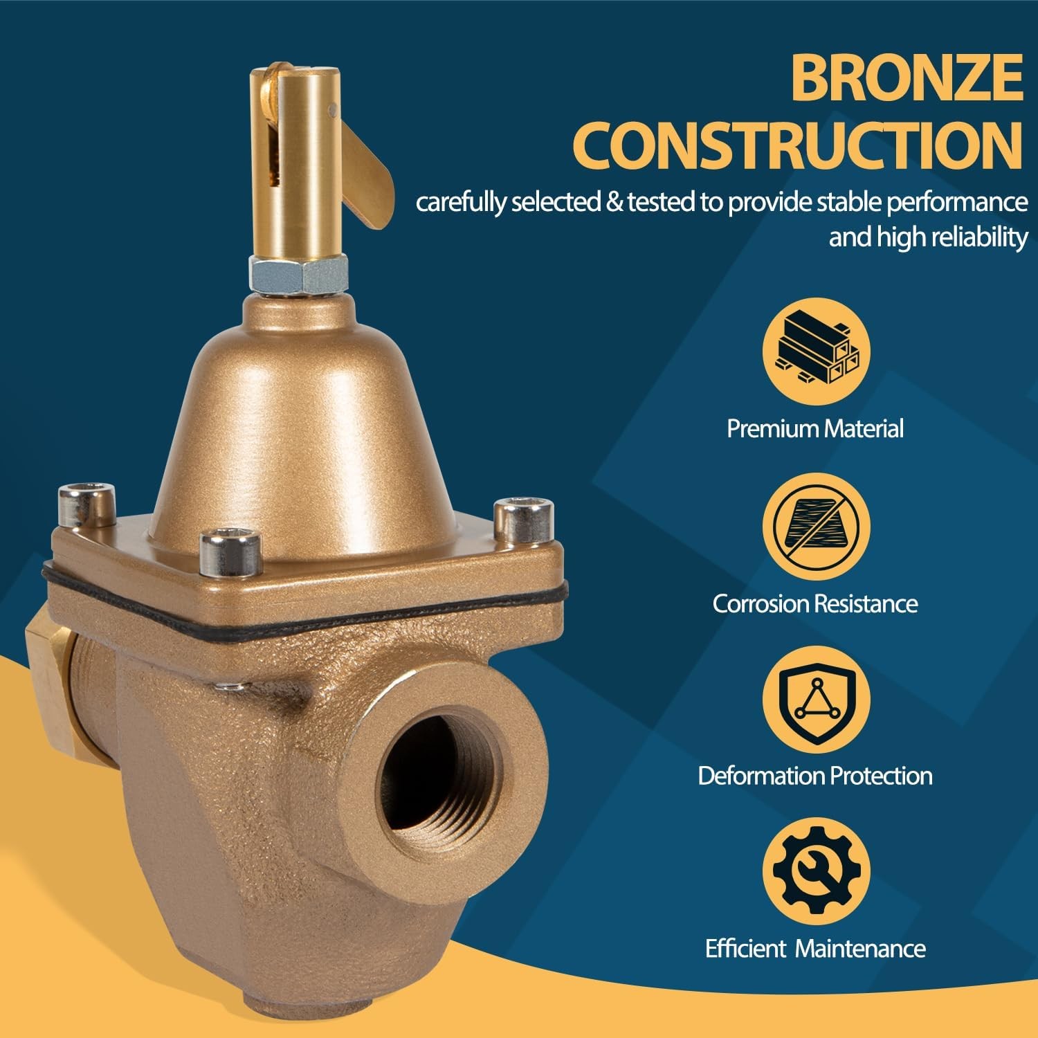 for Watts B1156F S1156F 1/2″ Bronze High Capacity Feed Water Pressure Regulator